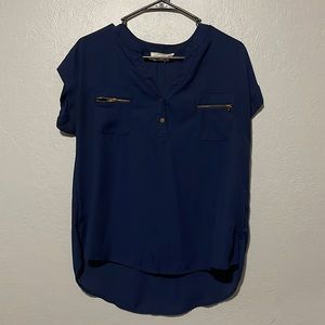 sweet wanderer dress shirt, navy blue, size large, good condition